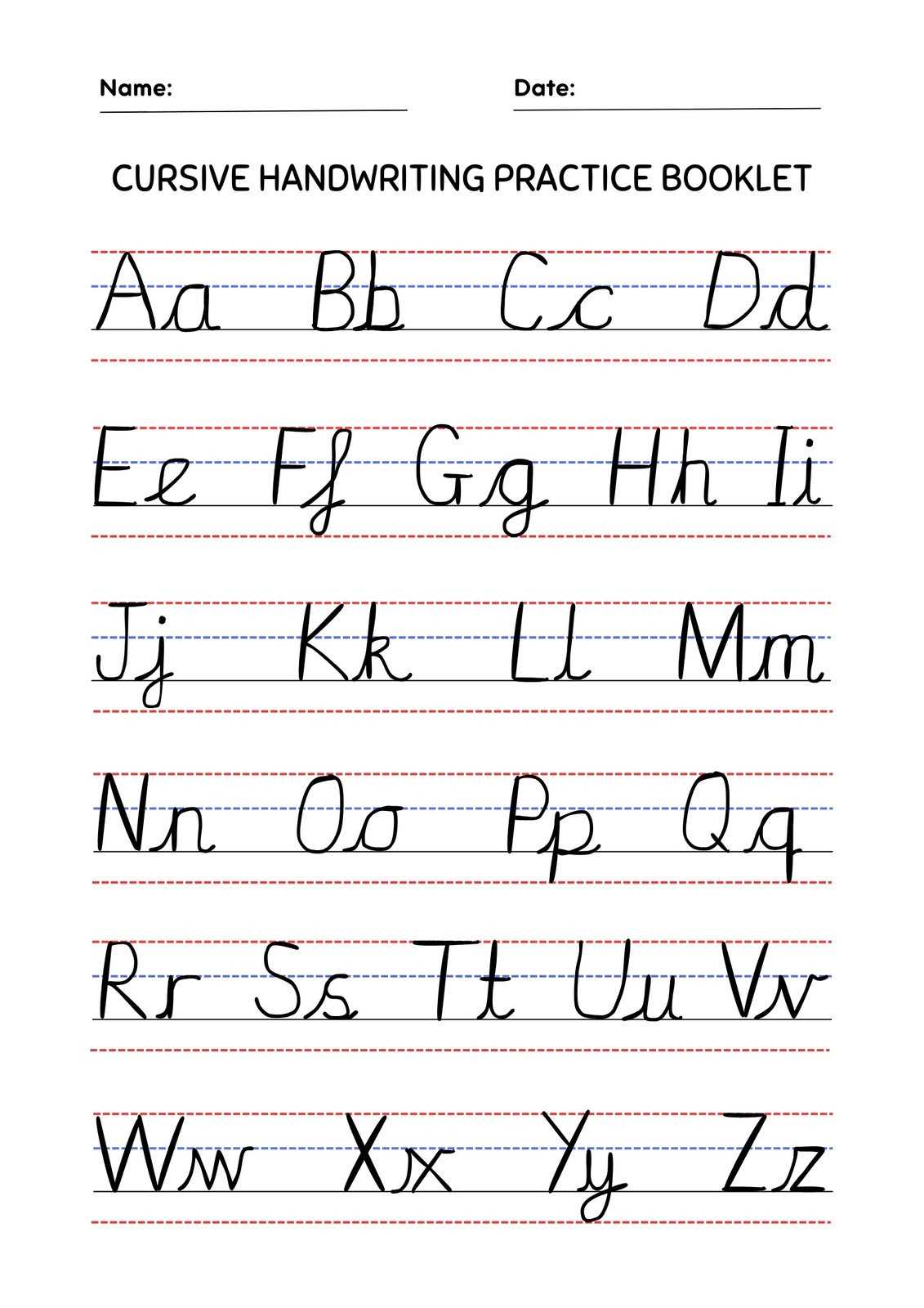 free printable cursive