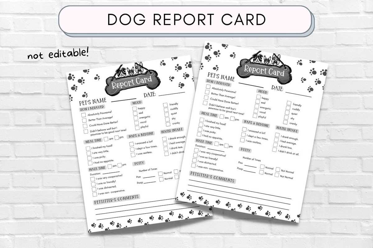free printable dog boarding report card free printable dog boarding report card