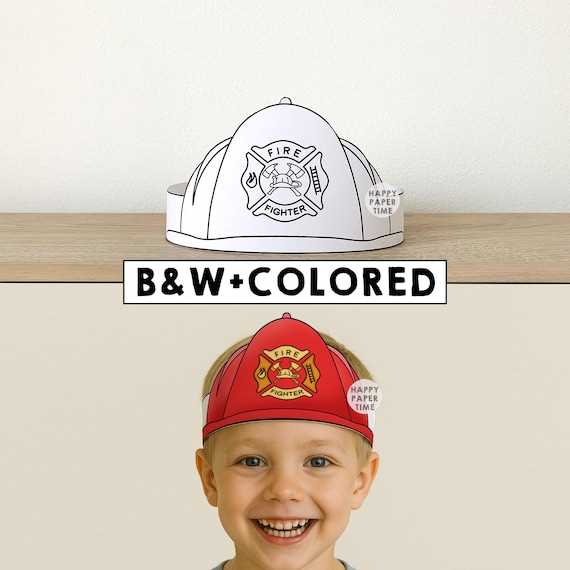 free printable firefighter hat template printable