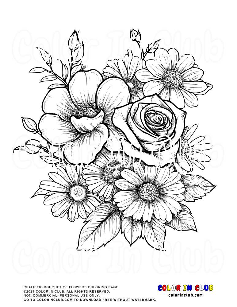 free printable flower coloring pages
