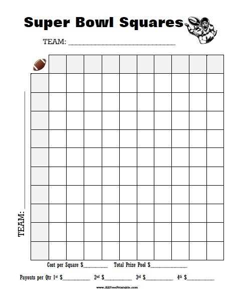 free printable football squares 100