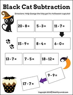 free printable halloween math worksheets