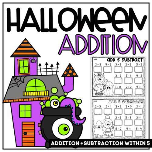 free printable halloween math worksheets