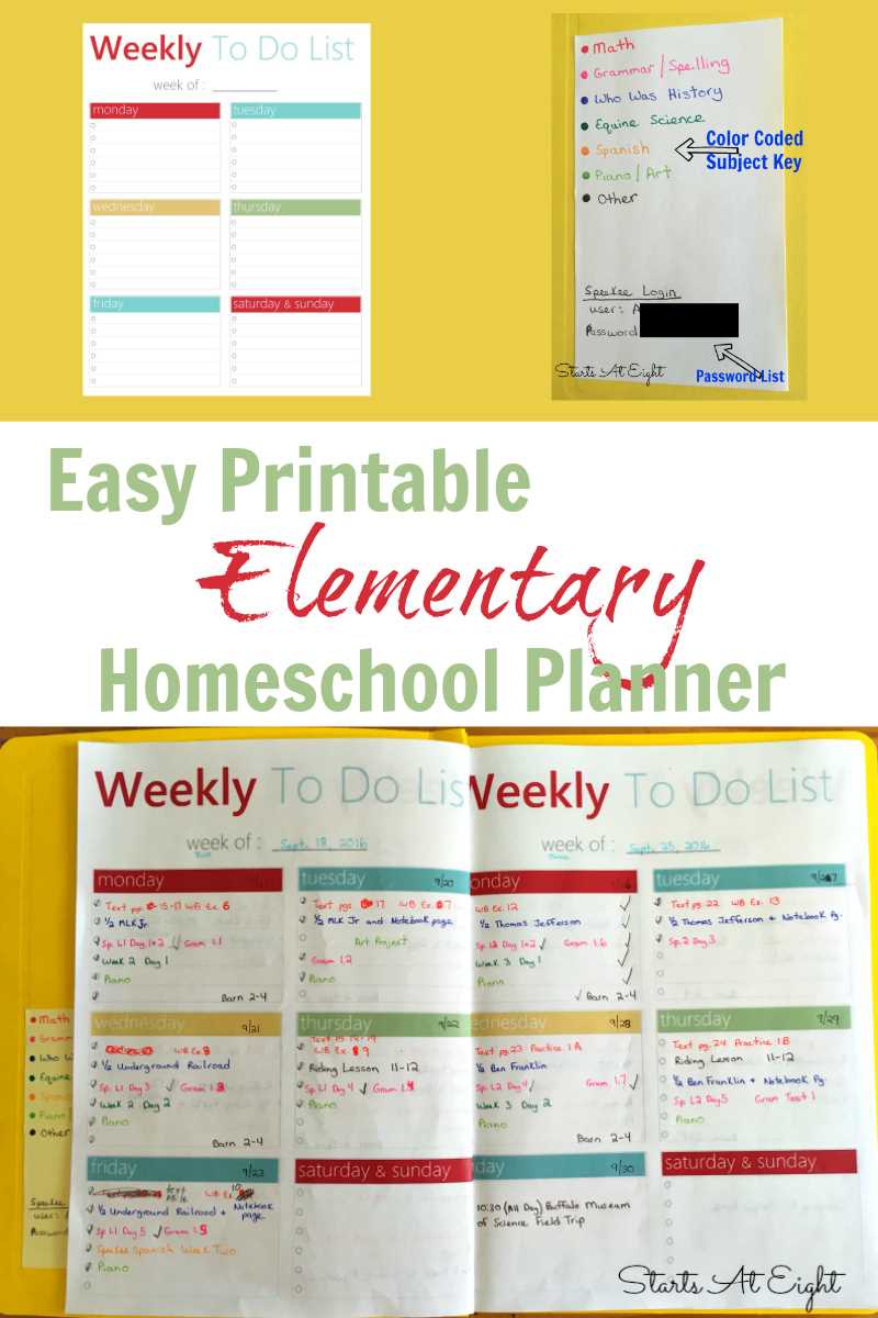free printable homeschool planner
