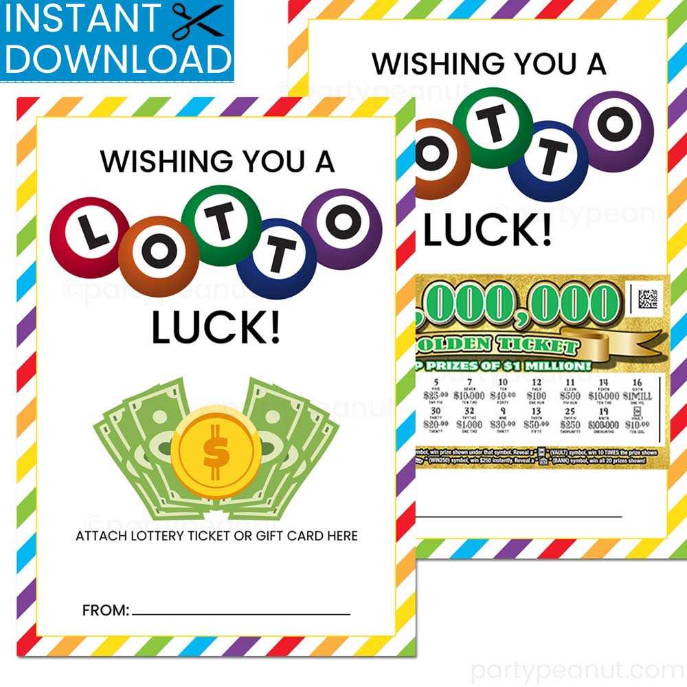 free printable lottery ticket gift tag
