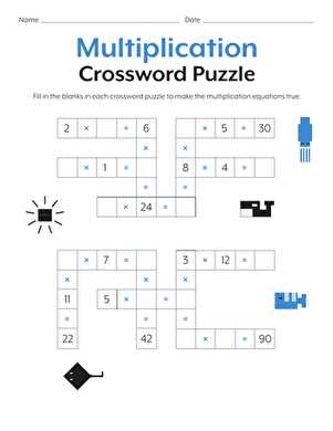 free printable math crossword puzzles