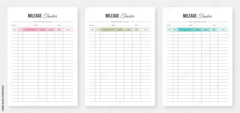 free printable mileage log