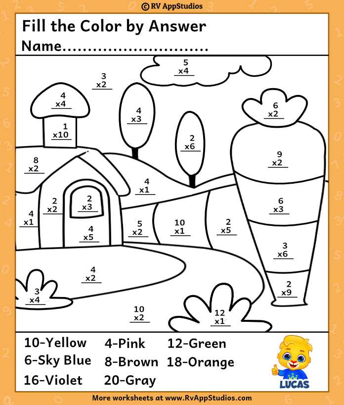 free printable multiplication coloring sheets