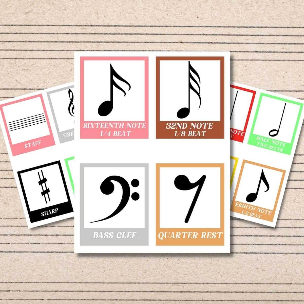 free printable music flash cards