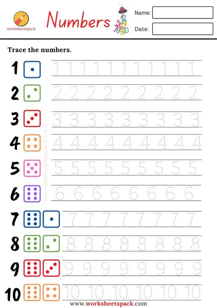 free printable number tracing pages