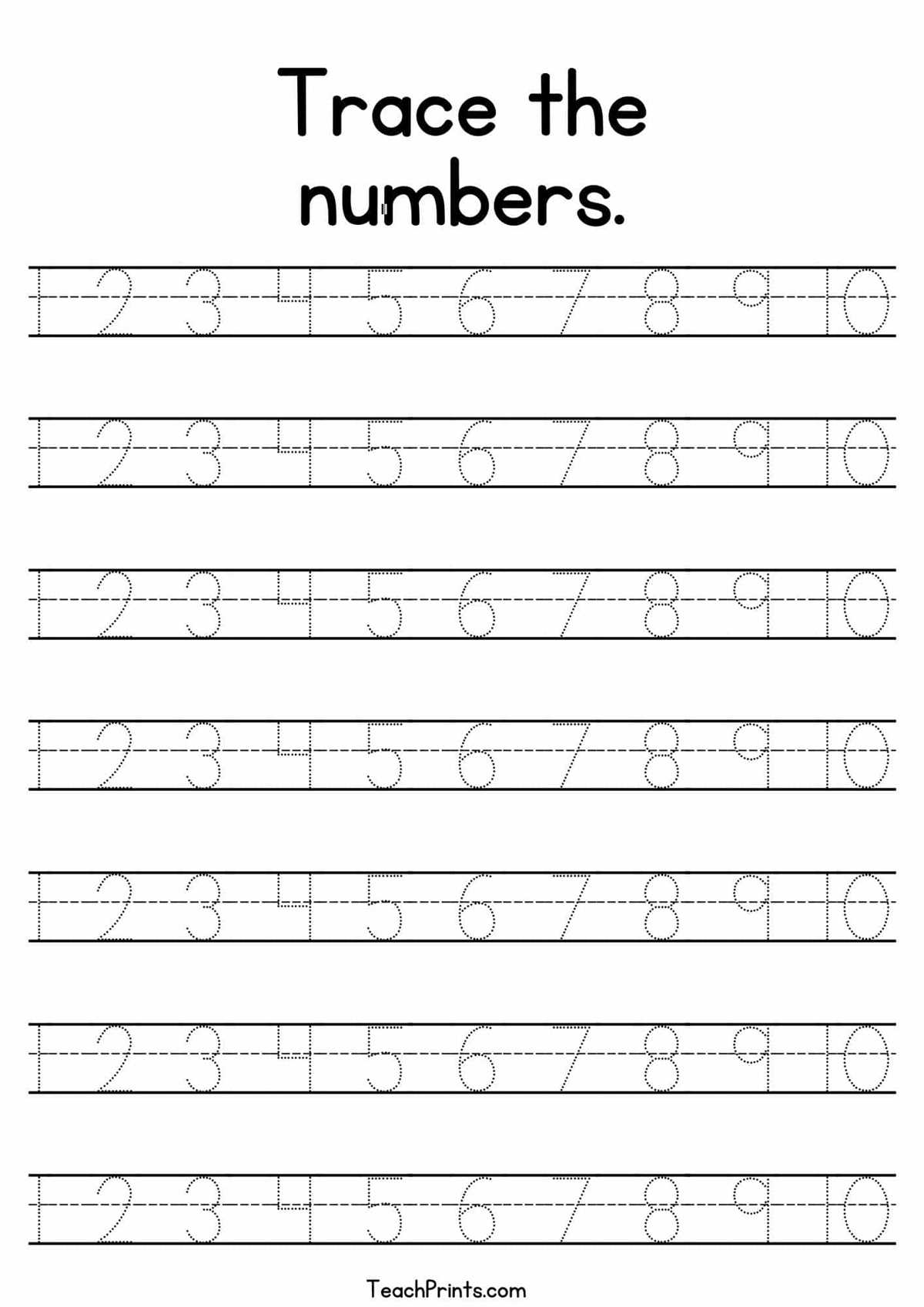 free printable number tracing pages