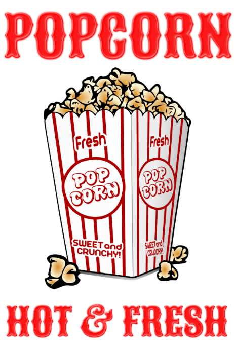 free printable popcorn sign free printable popcorn sign
