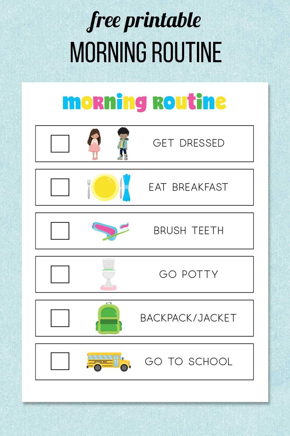free printable routine charts