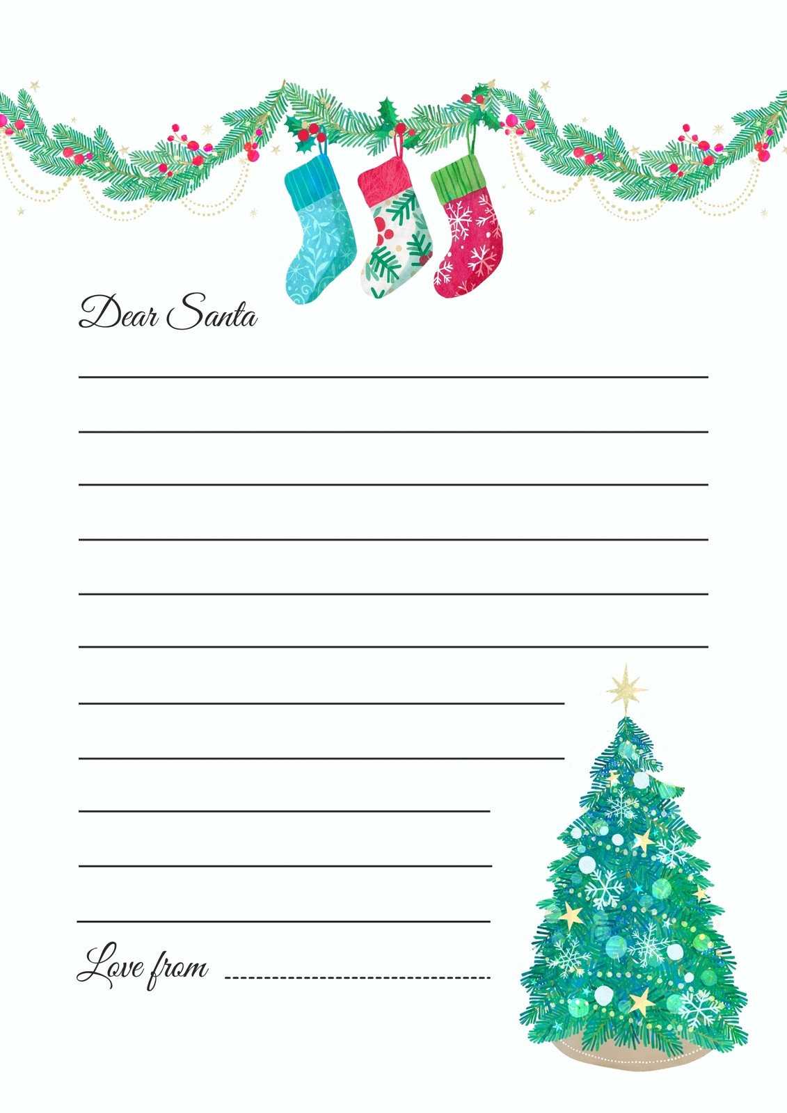 free printable santa letter templates