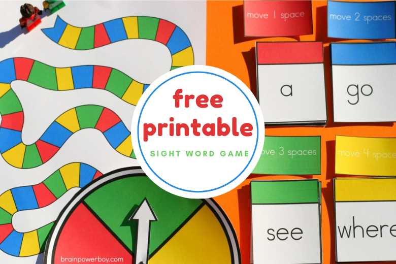 free printable sight word games