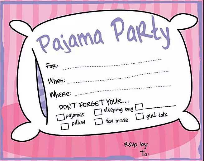 free printable sleepover invitations