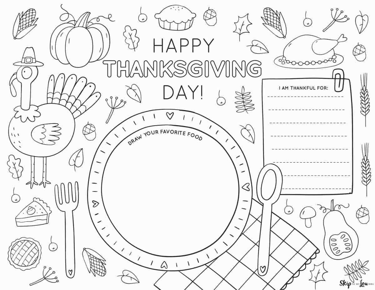 free printable table setting placemats