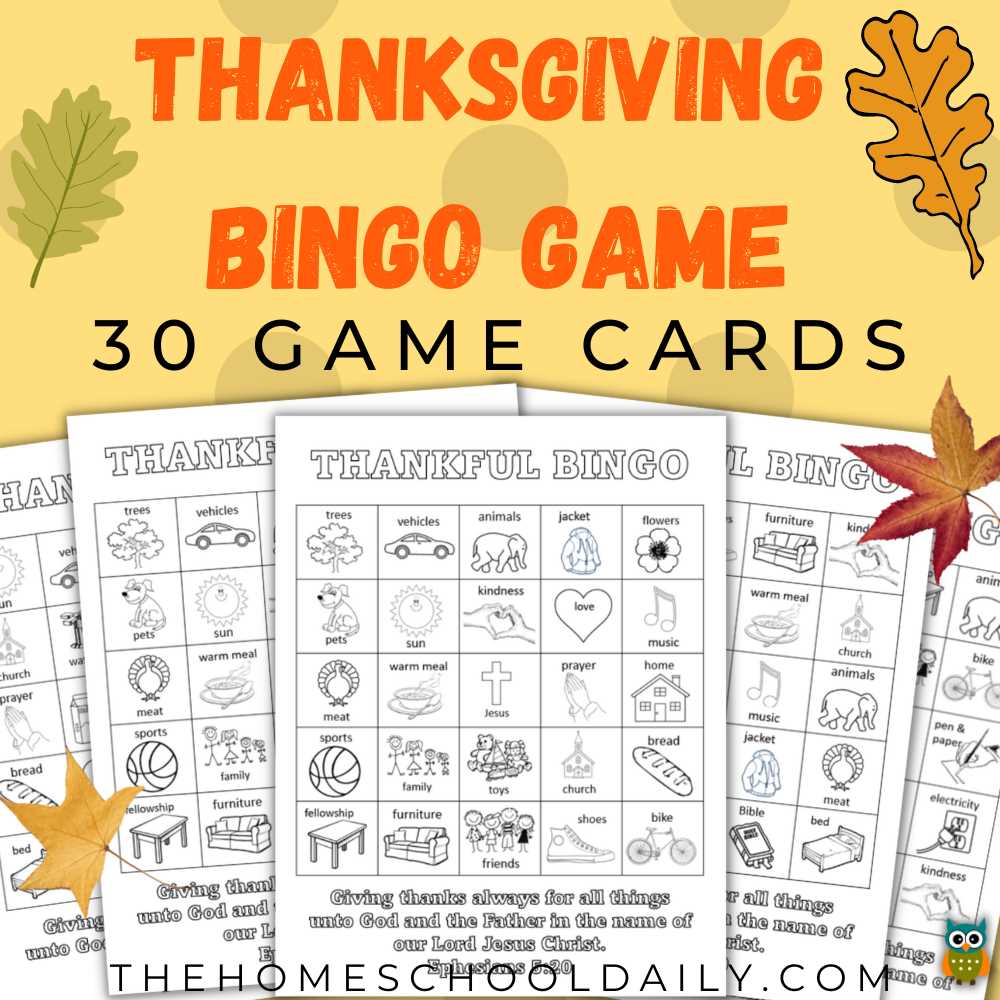 free printable thanksgiving bingo