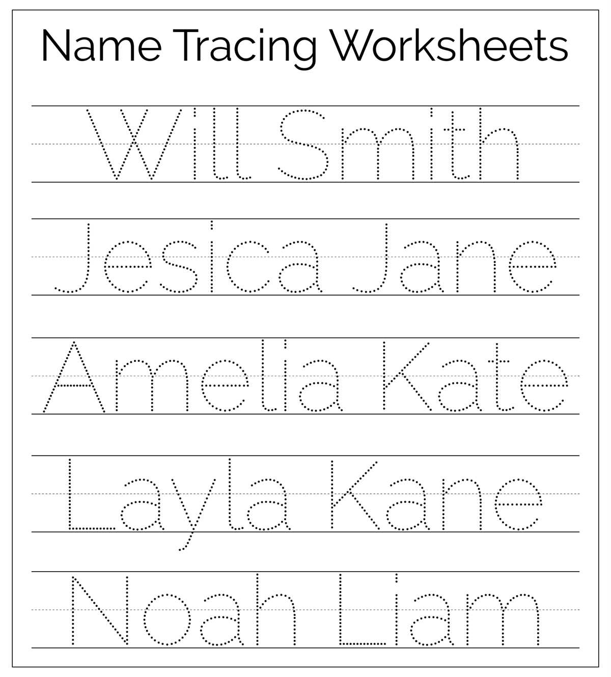 free printable tracing name worksheets