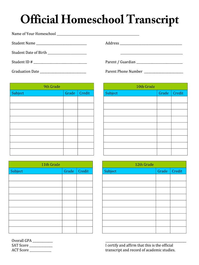 free printable transcript template free printable transcript template