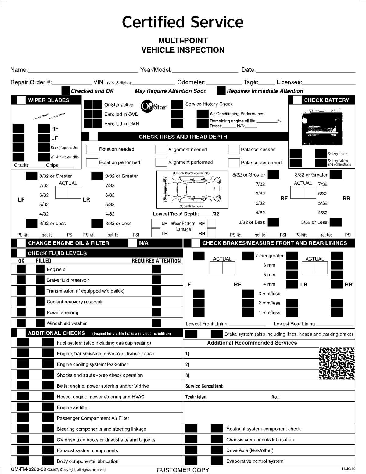 free printable vehicle inspection form