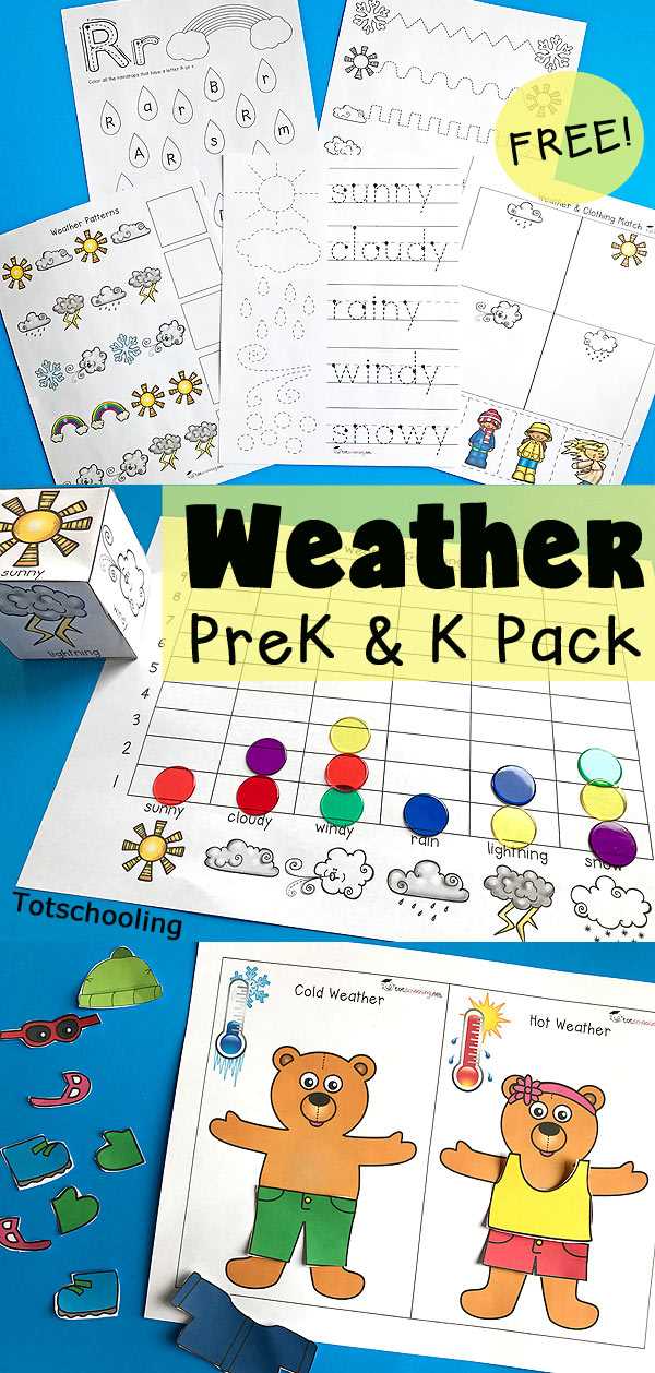 free printable weather worksheets for kindergarten