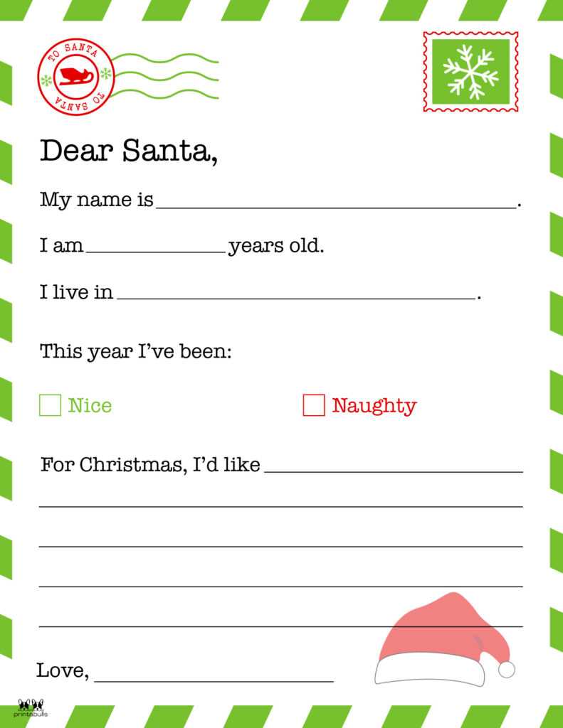 free santa letter printable templates