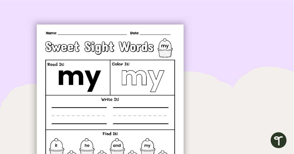 free sight words printables