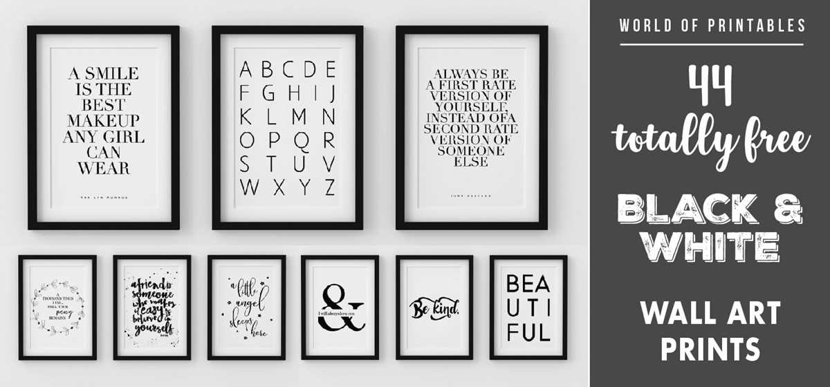 free wall art printables black and white
