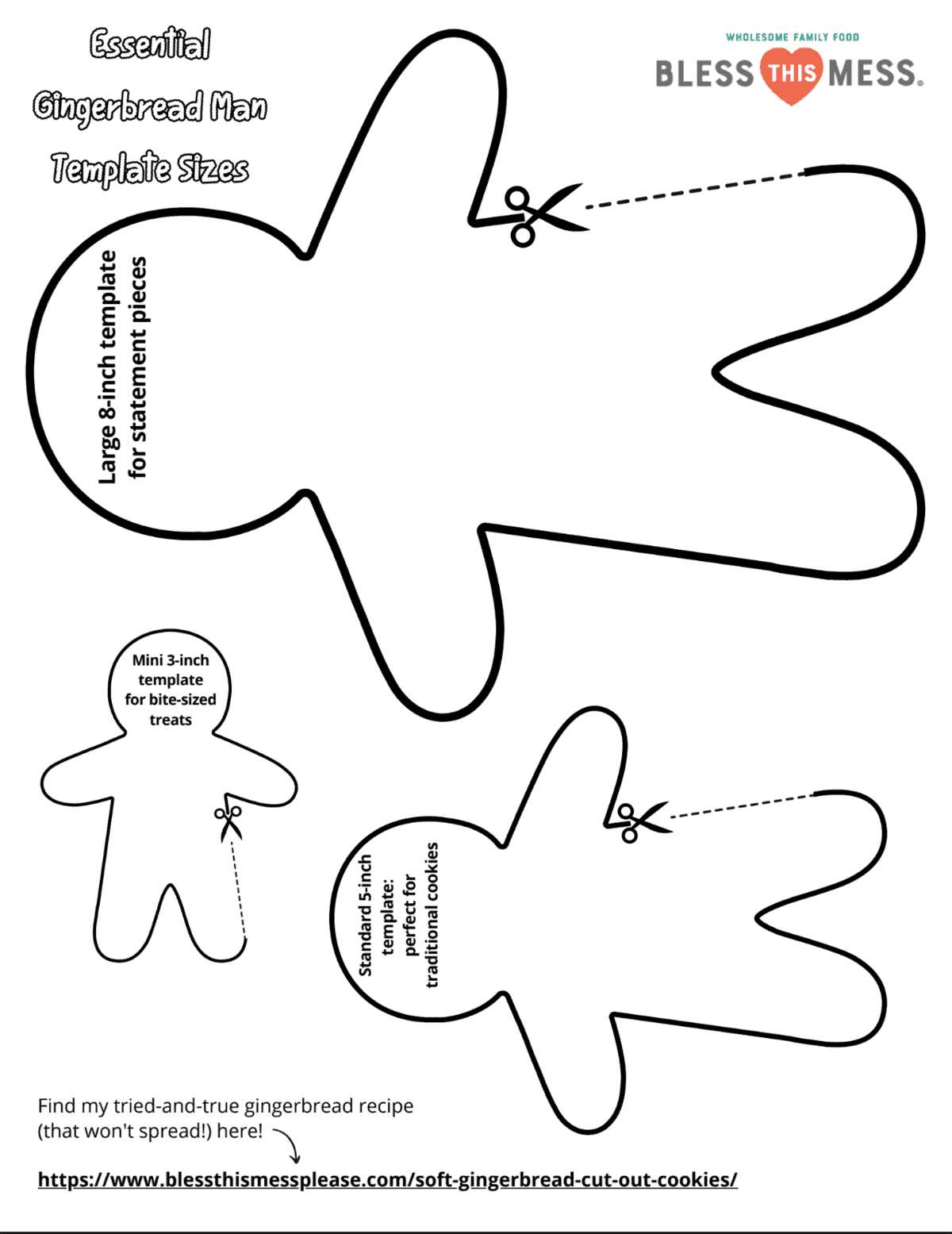 full page printable gingerbread man template