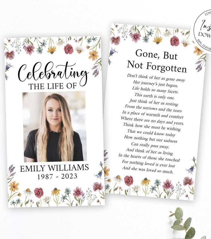 funeral cards printable