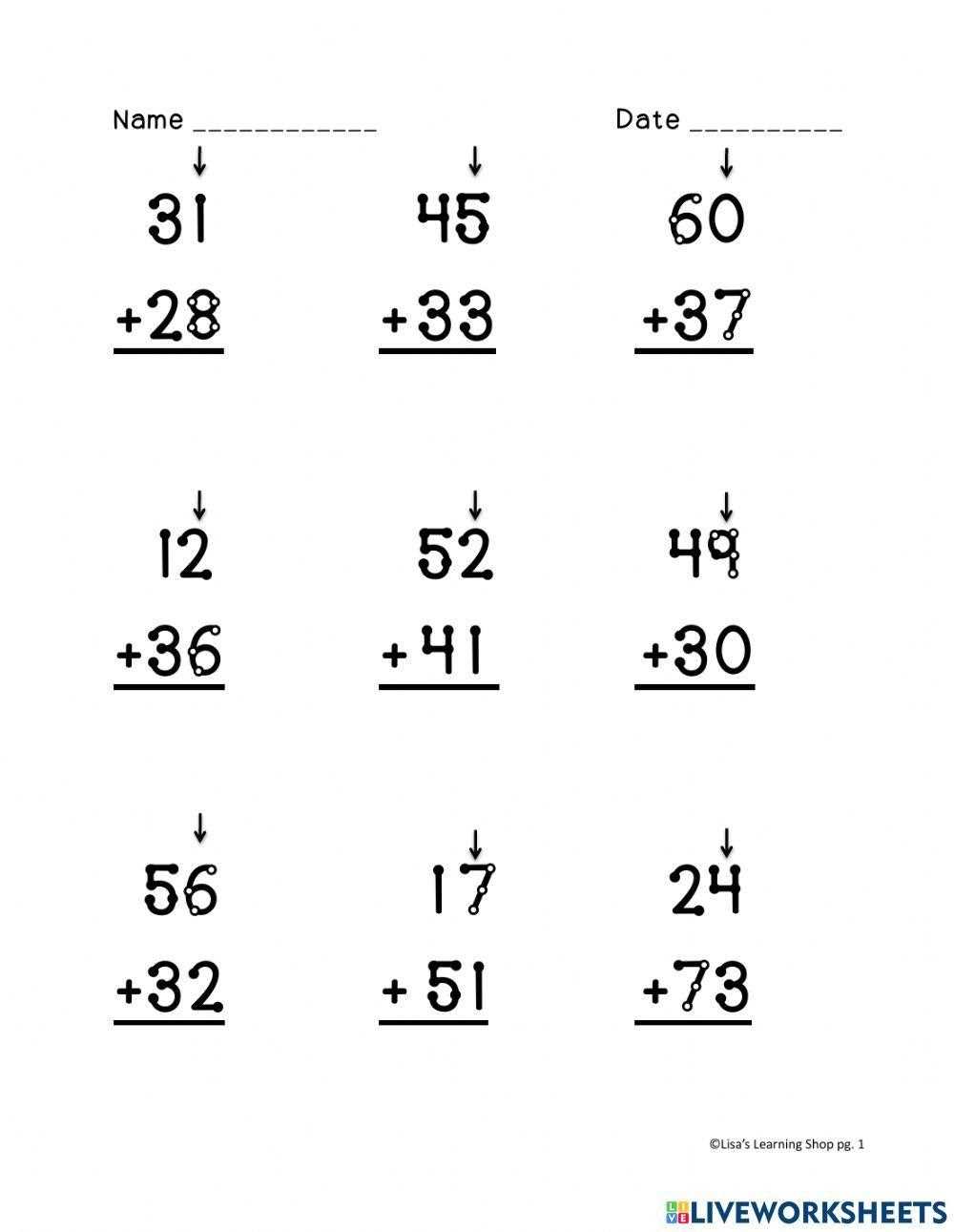 touch math addition printables