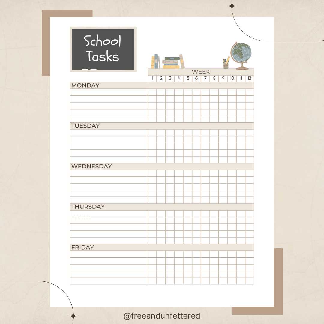 homeschool daily schedule printable