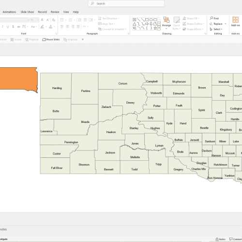 south dakota map printable