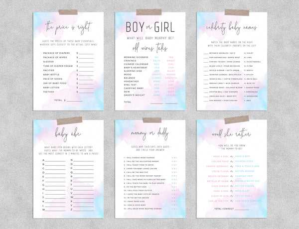 gender reveal games printable free