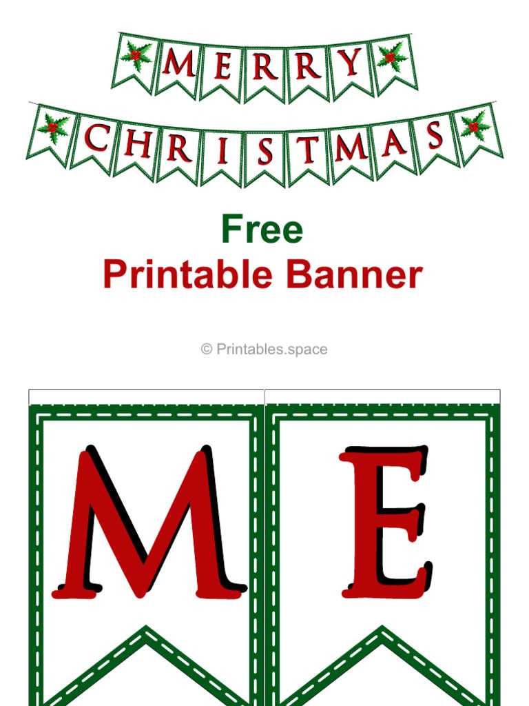 free merry christmas printable banner free merry christmas printable banner