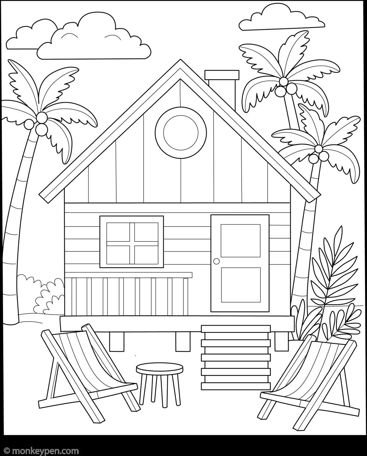 house coloring pages printable