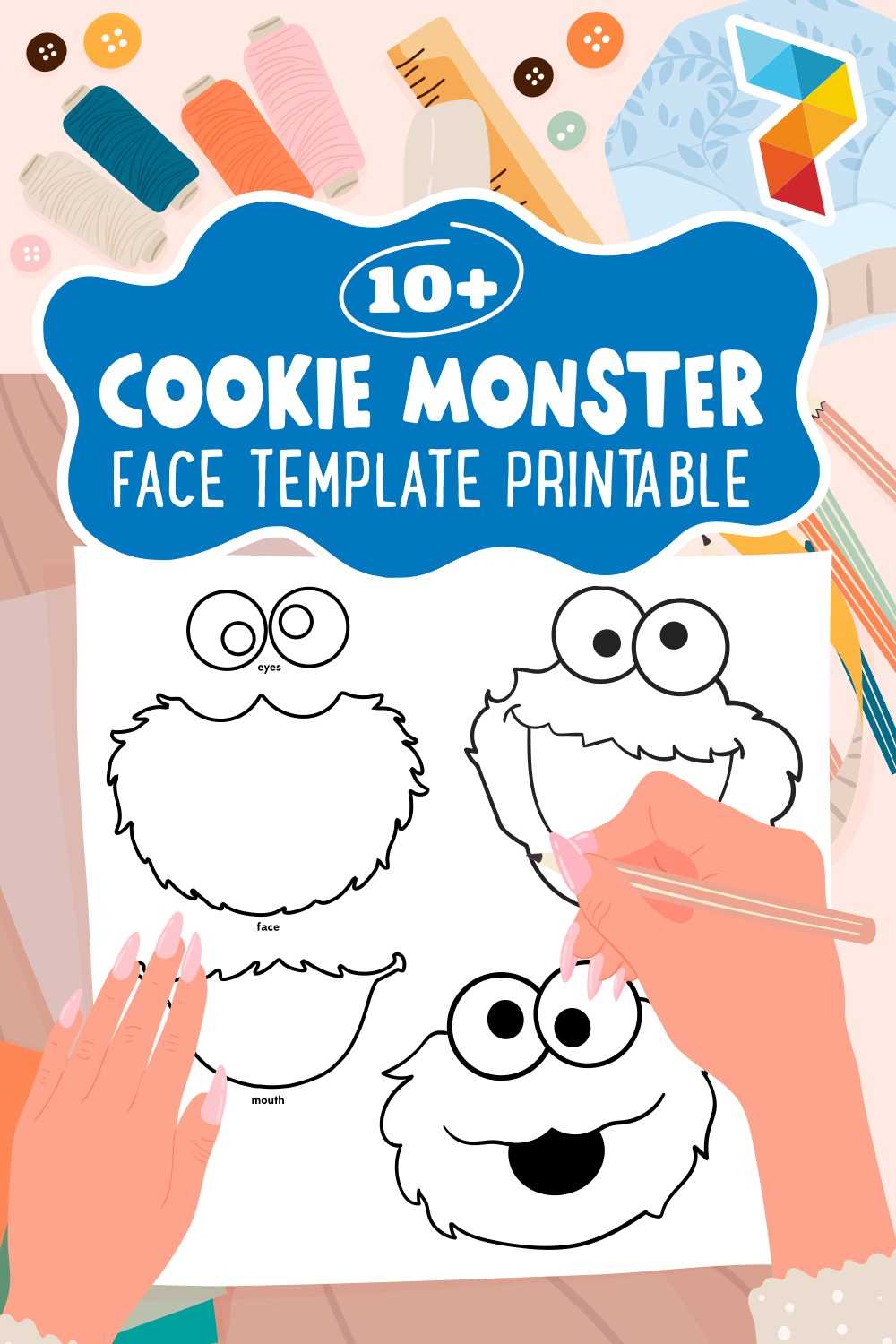 cookie monster printable face cookie monster printable face
