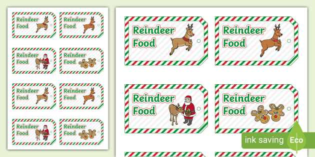 free printable reindeer food label