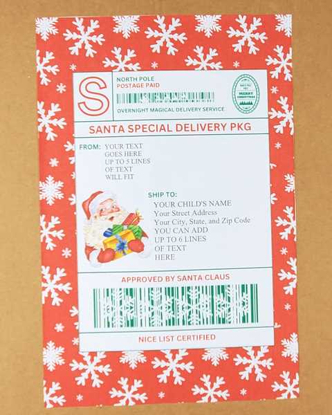 fake shipping label from north pole printable
