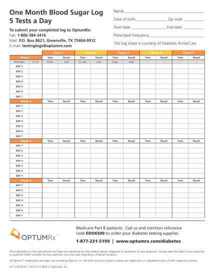 printable blood sugar logs