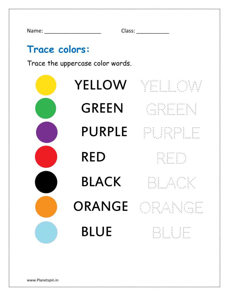 printable color words