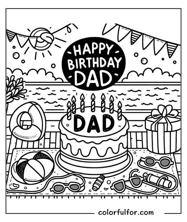 happy birthday daddy coloring pages printable happy birthday daddy coloring pages printable