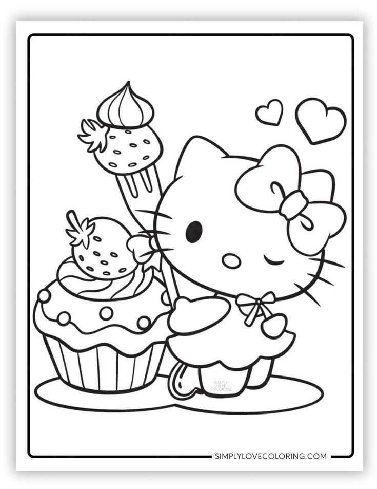 hello kitty coloring pages printable