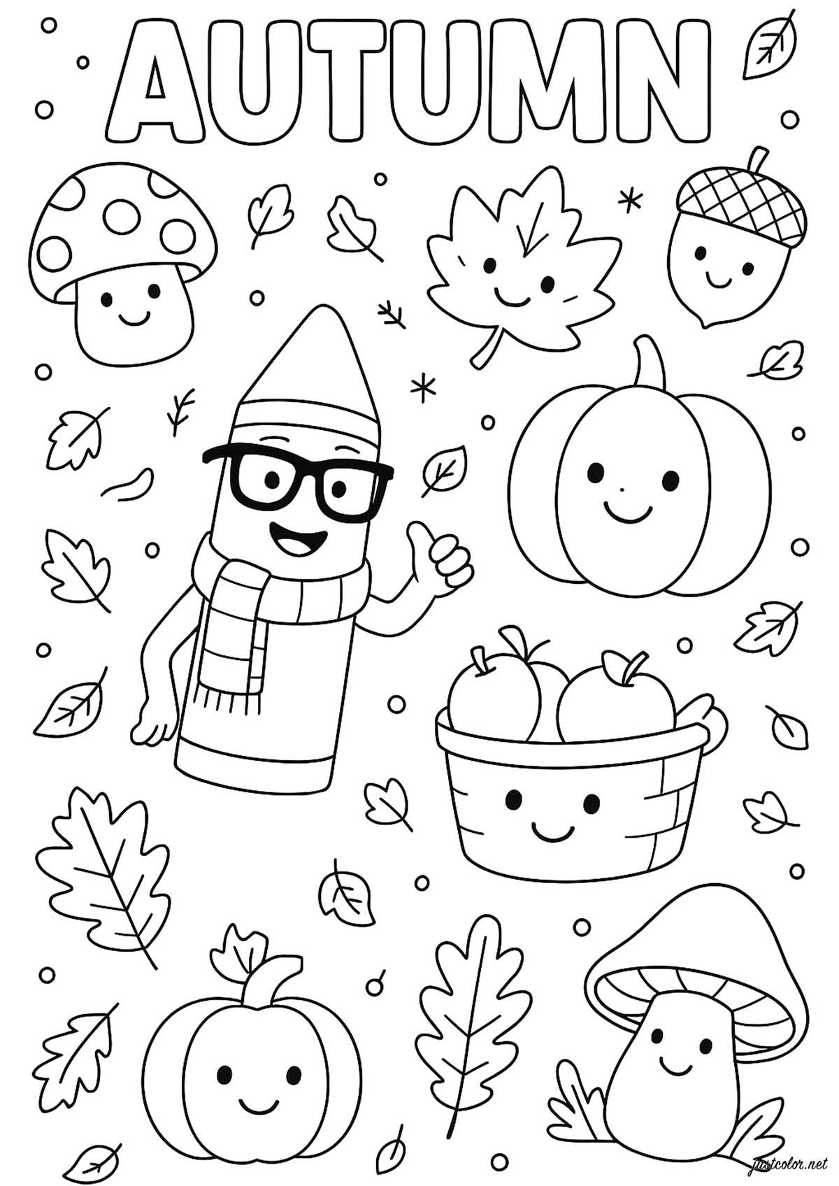 printable coloring pages for autumn