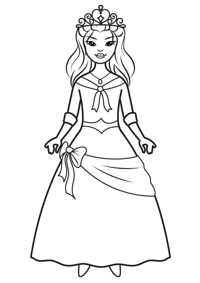 princess coloring page free printable