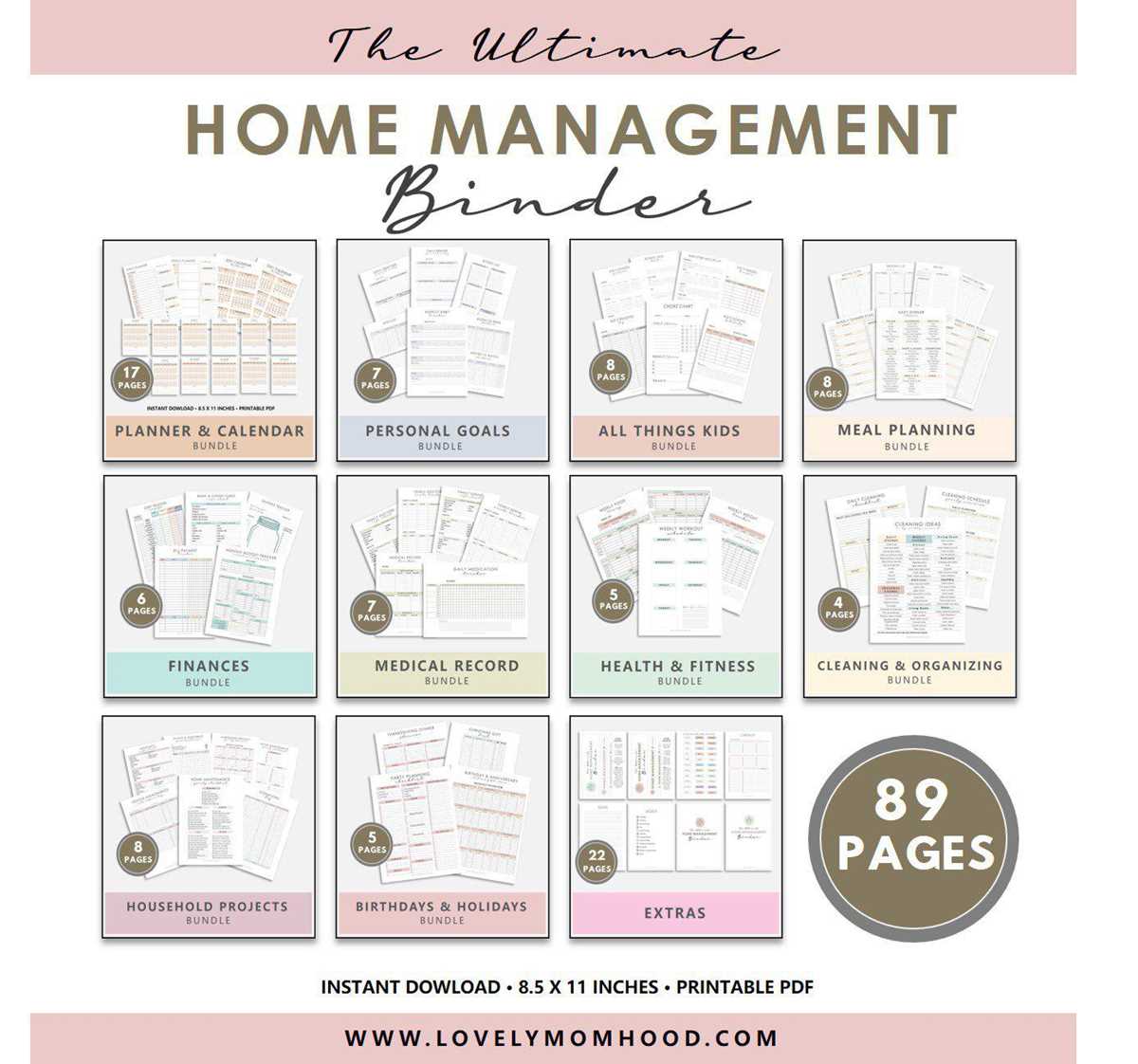 home management binder printables