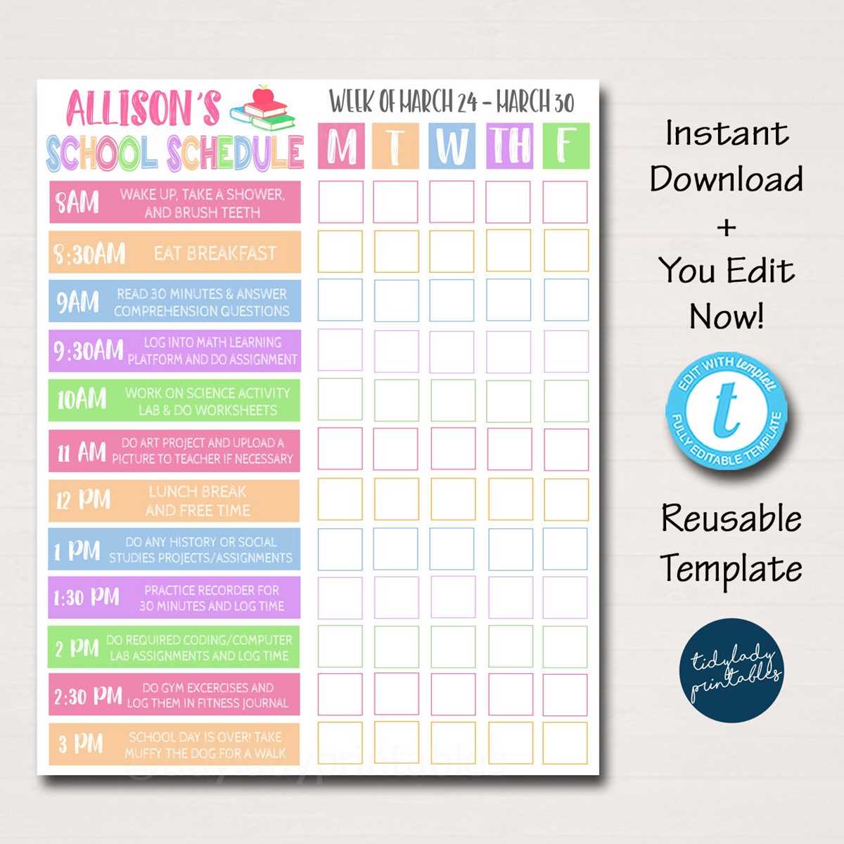 homework chart printable homework chart printable