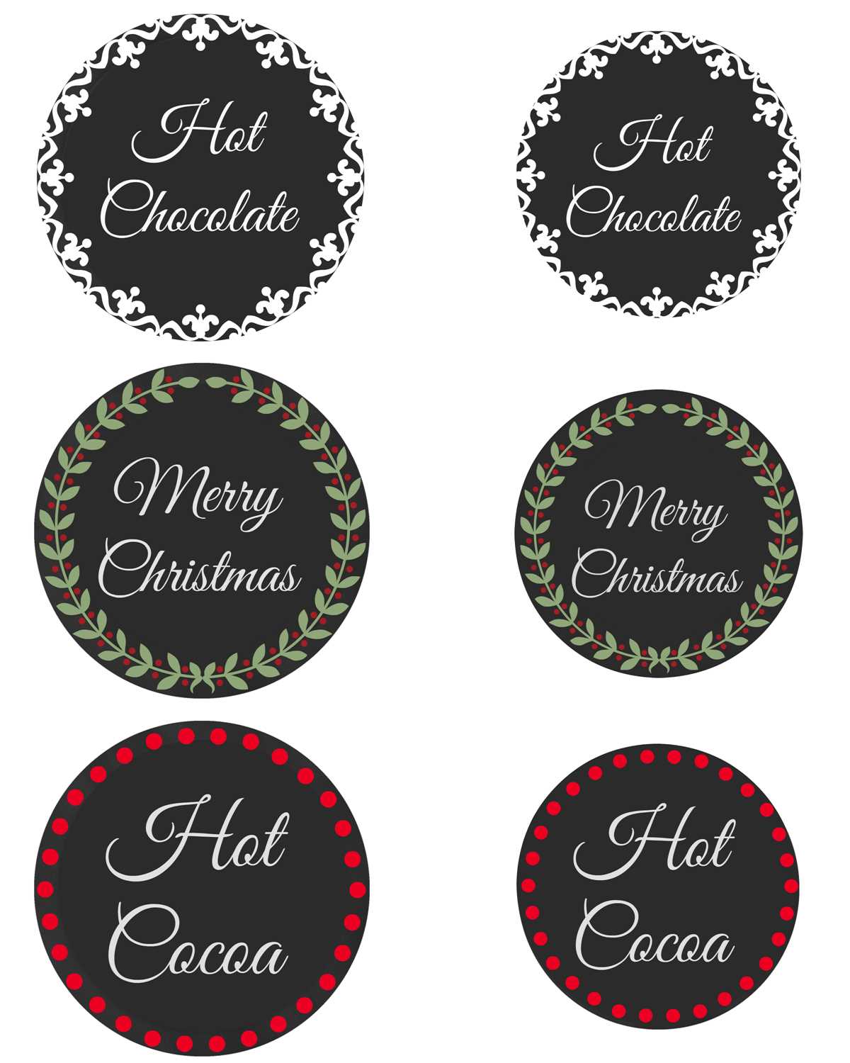 hot cocoa printable label