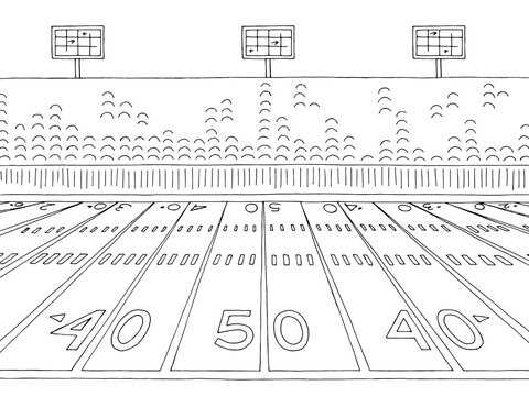 printable football field black and white